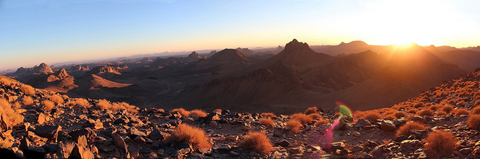 Hoggar Mountains near Tamanrasset at sunset